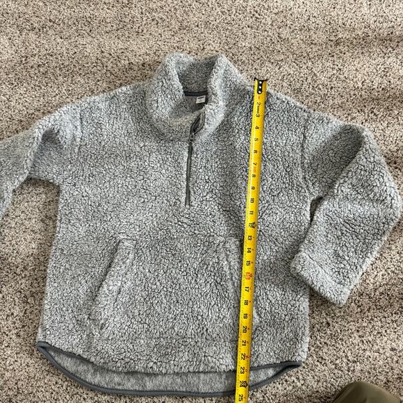 Women’s Sherpa Pullover Quarter Zip Grey Soft Sweater Old Navy - Picture 5 of 8
